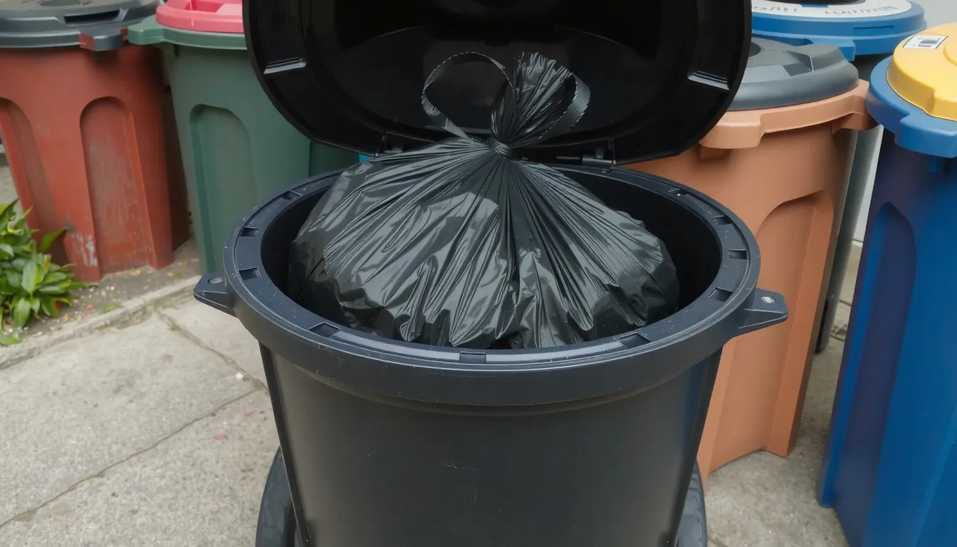 déchets poubelle noire